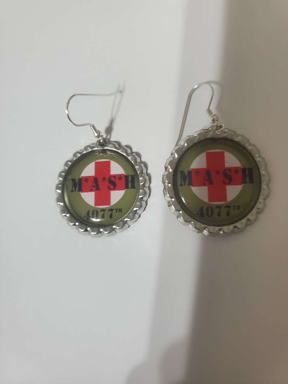 M*A*S*H Tv Show Bottlecap Dangle Earrings